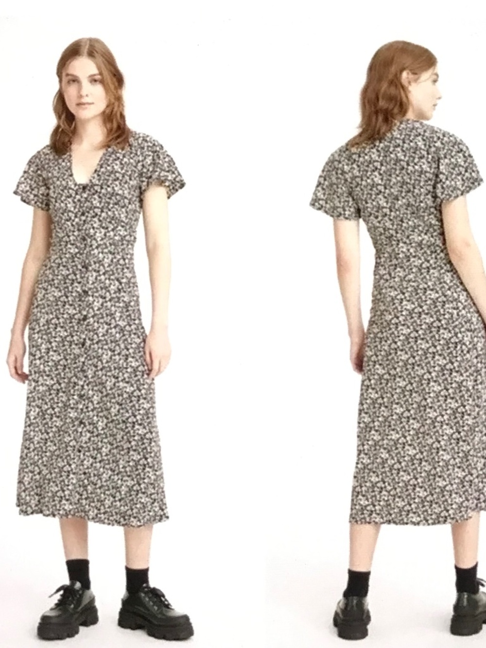 LEVI’S Ditsy Floral Midi Dress Short Flutter Sleeve Women’s Plus Size 2X